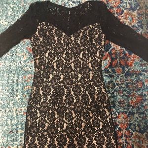 Soieblu Black and cream lace dress